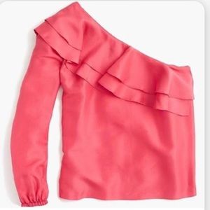 J. Crew one shoulder silk top